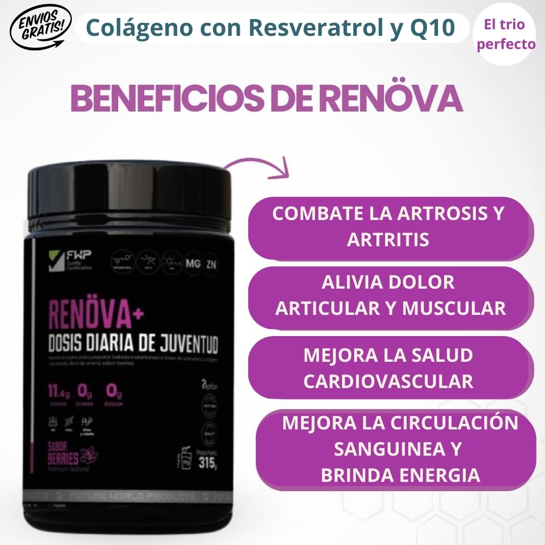 RENOVA ( Colágeno, RESVERATROL, Q10)