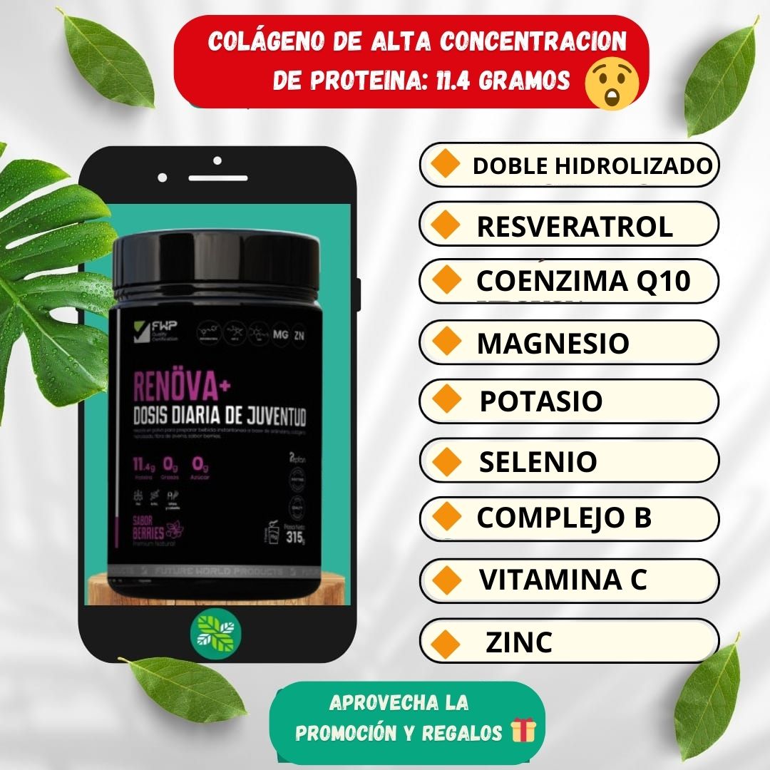 RENOVA ( Colágeno, RESVERATROL, Q10)