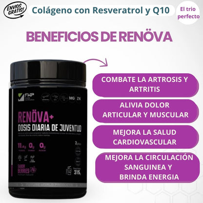 RENOVA ( Colágeno, RESVERATROL, Q10)